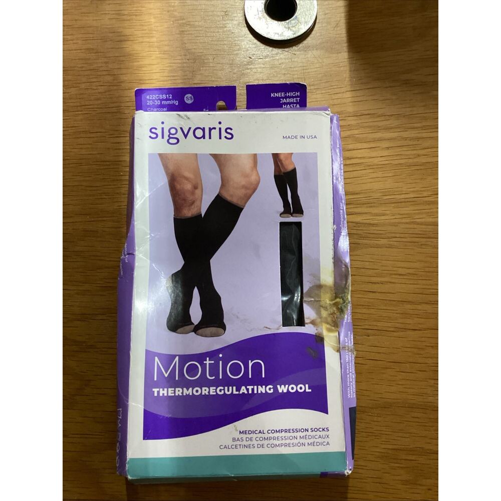 sigvaris 20-30 knee high Thermoregulating Wool Socks Charcoal Size SS (4.5-7.5)